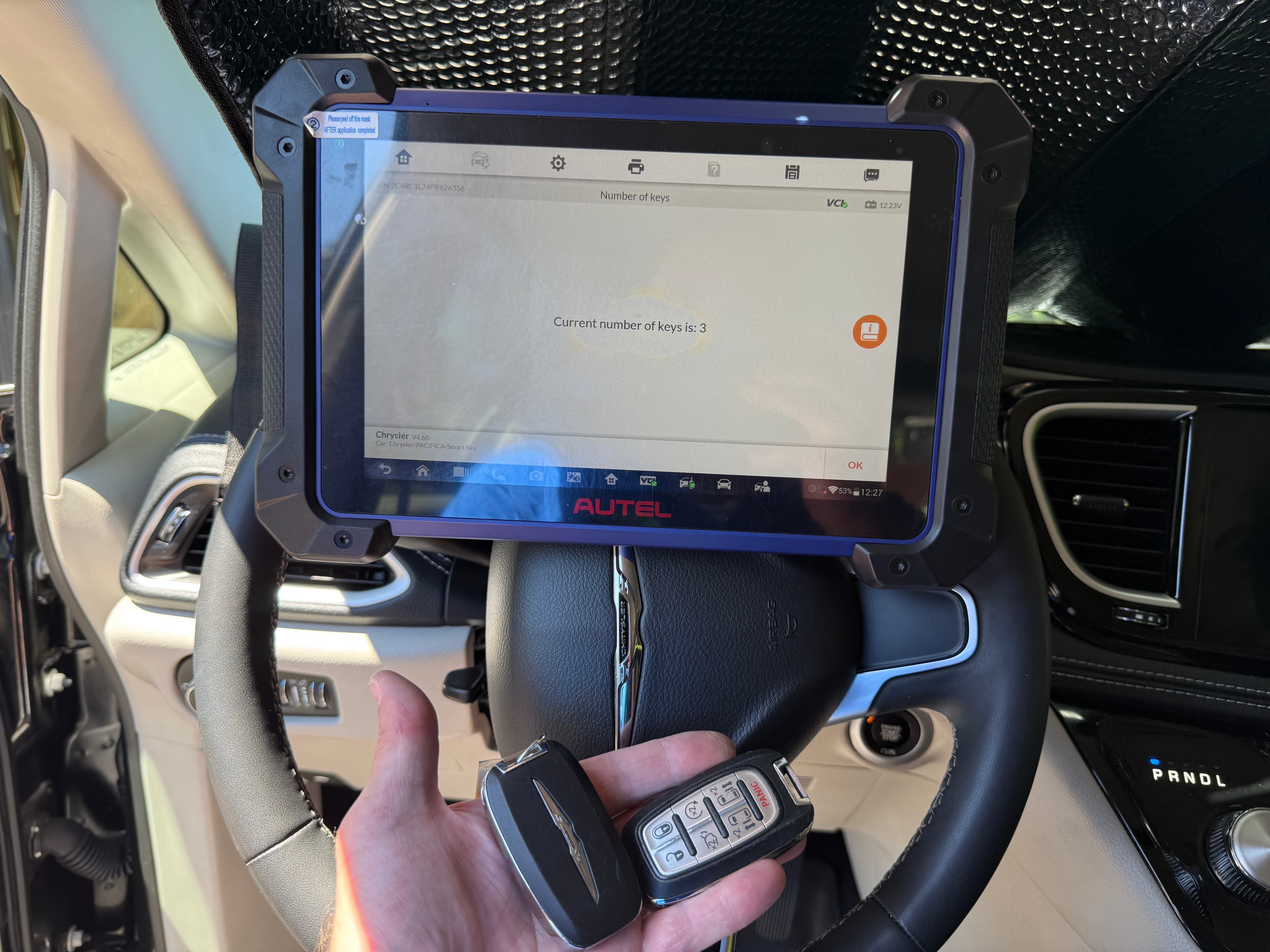 OEM smart fob for a 2023 Chrysler Pacifica Hybrid — car key replacement Vancouver WA